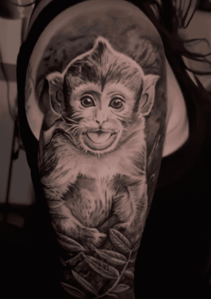 Capuchin Baby Monkey Tattoo