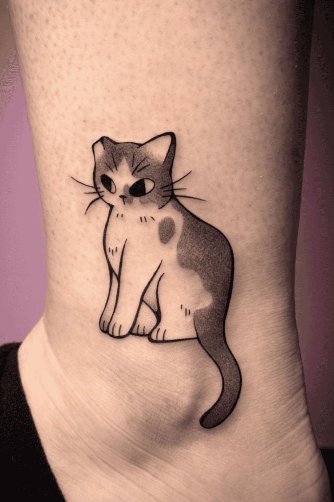 Cat Lunar Zodiac Tattoo