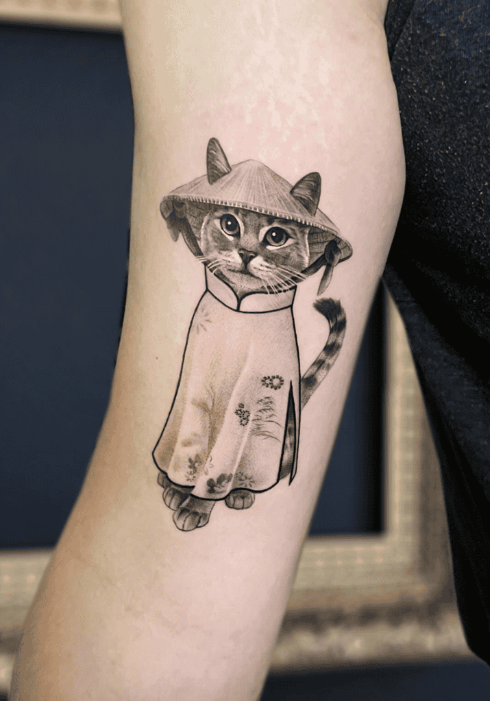 Cat Vietnamese Lunar Zodiac Tattoo
