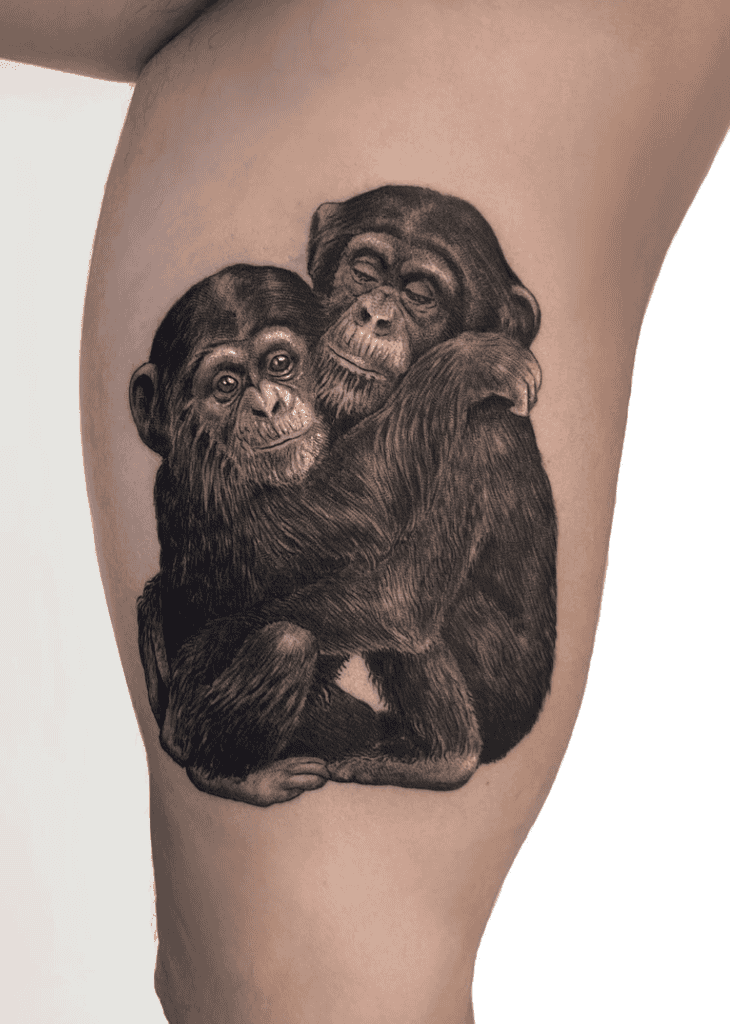 Chimpanzee Babies Ape Tattoo