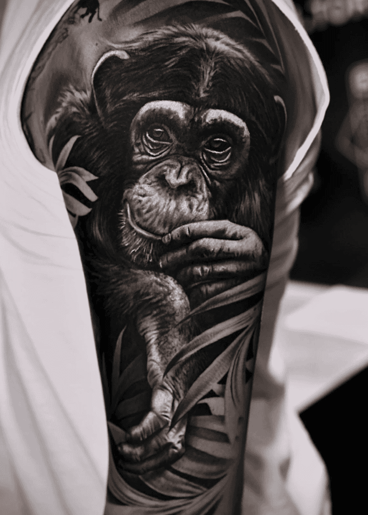 Chimpanzee Young Ape Tattoo