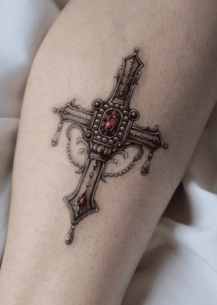 Cross Jewel Christian Mythology Tattoo