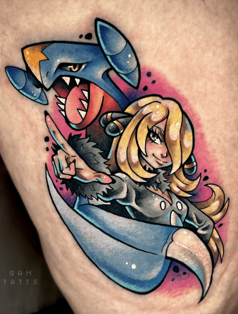Cynthia Garchomp Pokémon Tattoo