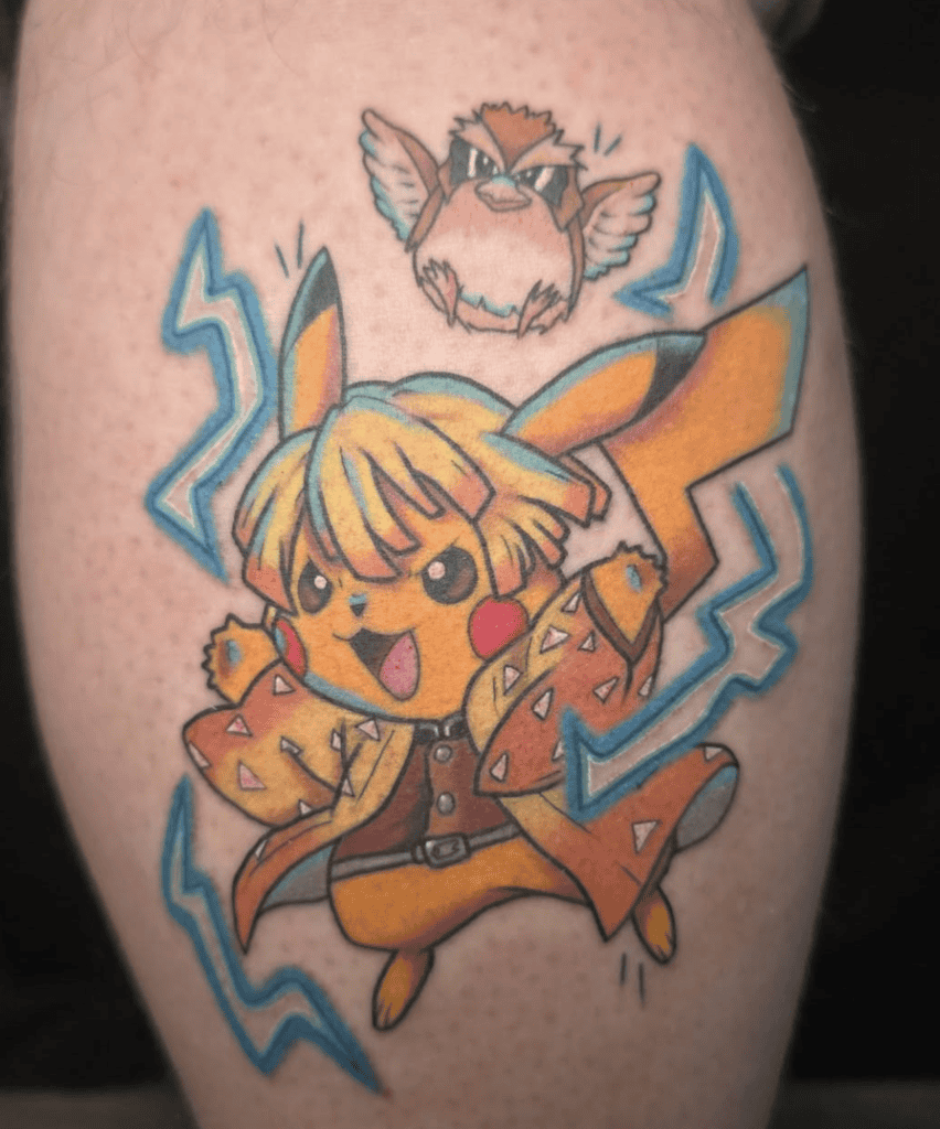 Demon Slayer X Pokémon Pidhey Tattoo