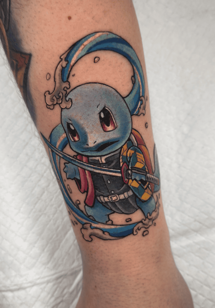 Demon Slayer X Pokémon Squirtle Tattoo