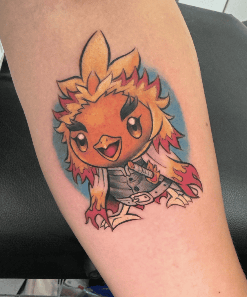 Demon Slayer X Pokémon Torchick Tattoo