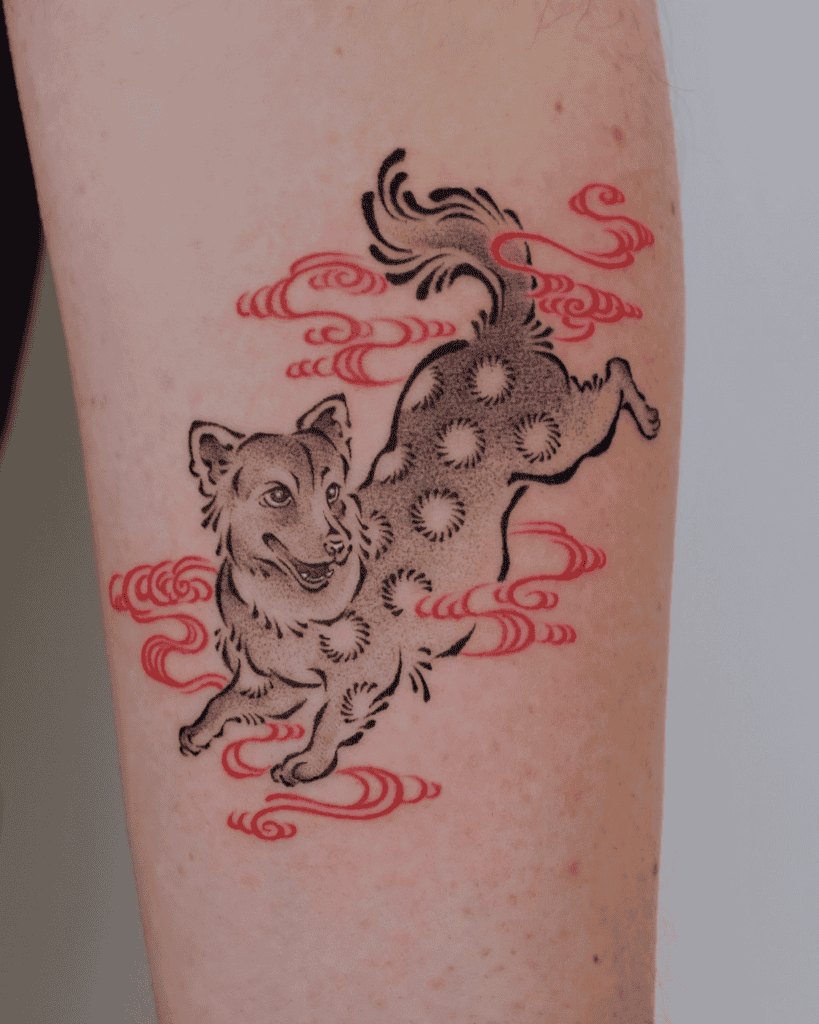 Dog Chinese Lunar Zodiac Tattoo