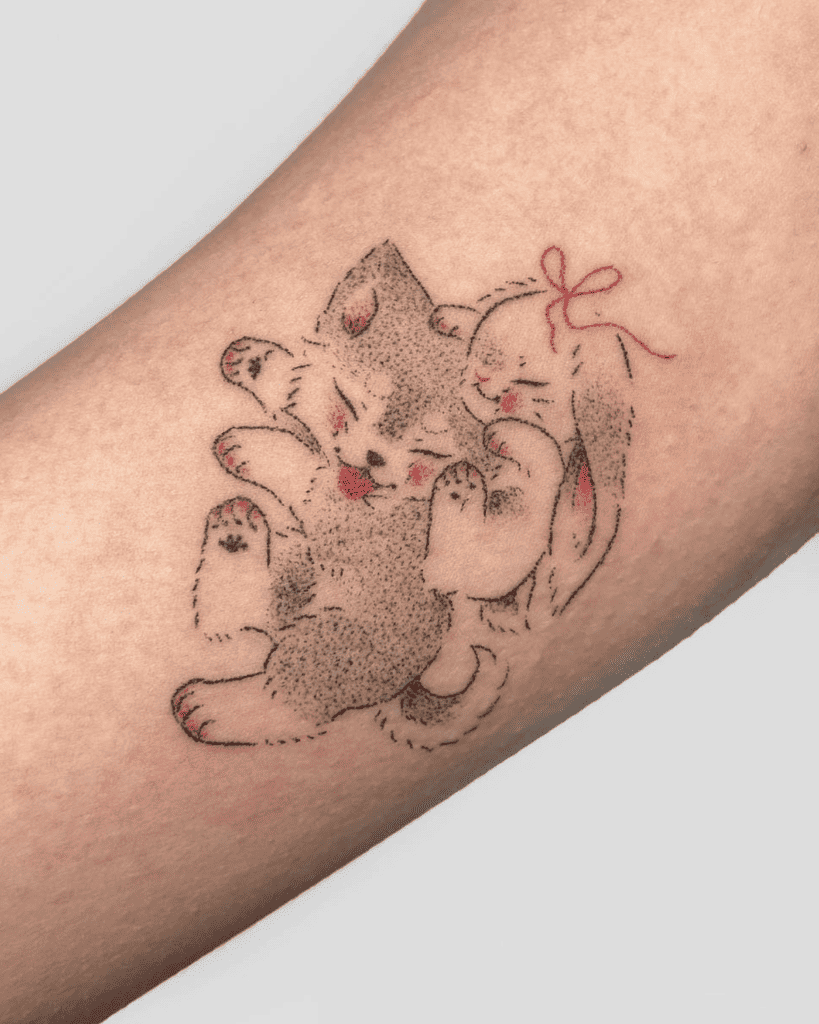 Dog and Rabbit Lunar Zodiac Tattoo
