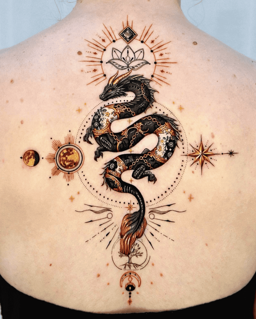 Dragon Onimental Lunar Zodiac Tattoo