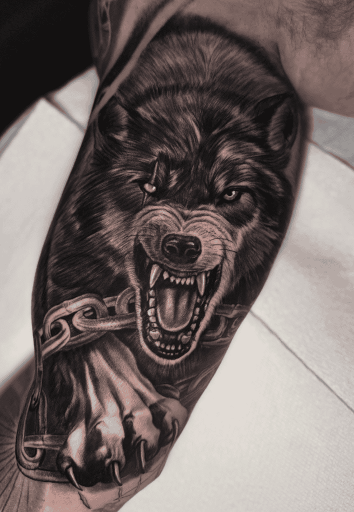 Fenrir Fierce Norse Mythology Tattoo
