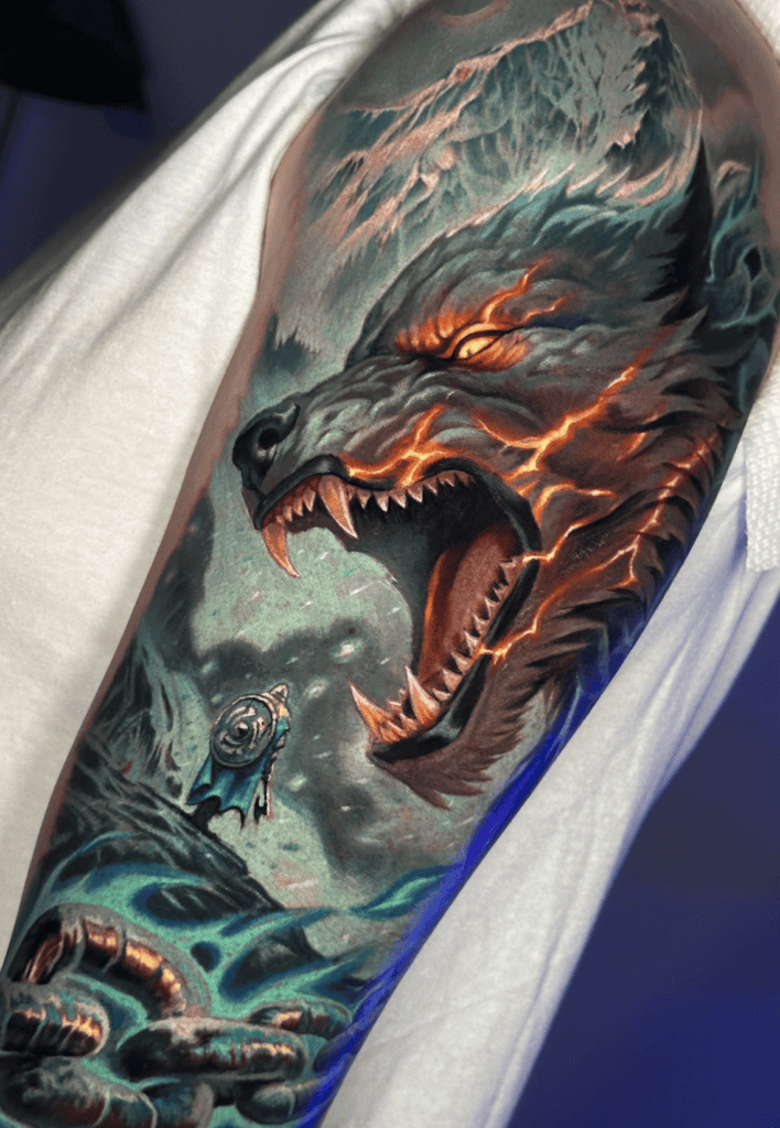 Fenrir Giant Norse Mythology Tattoo