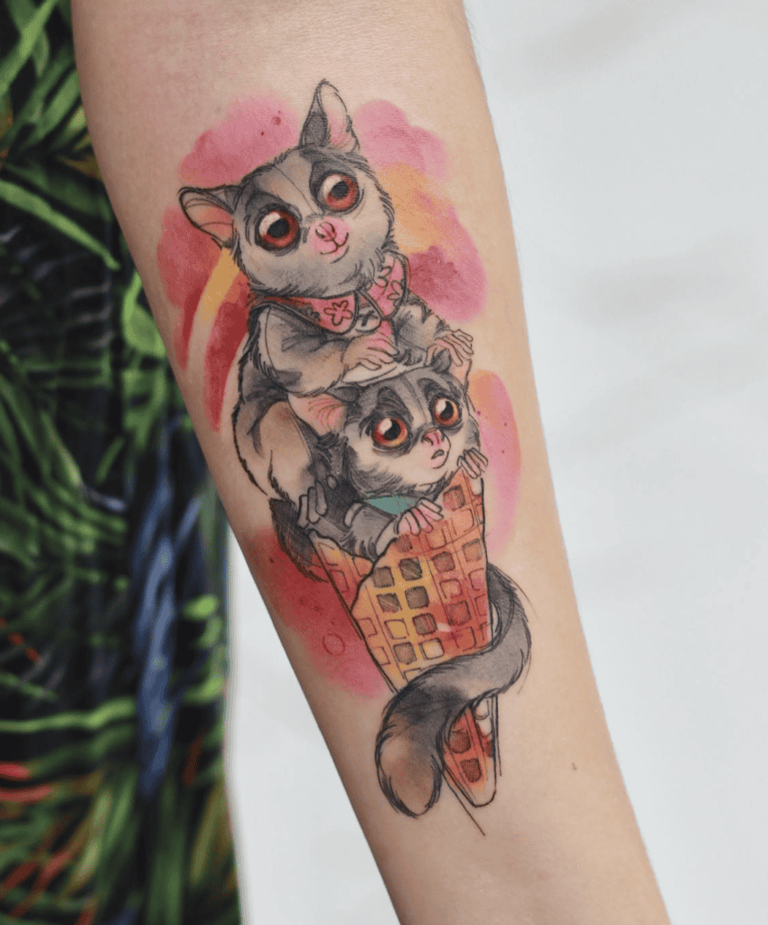 Galago Ice Cream Primate Tattoo