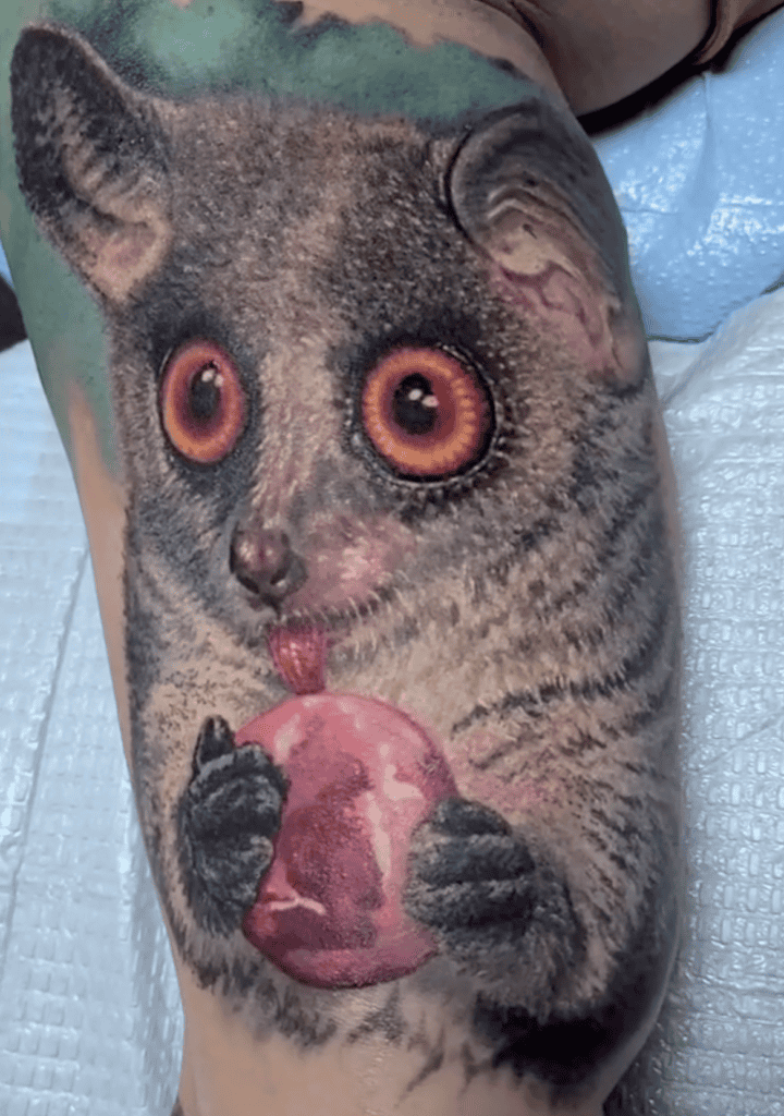 Galago Nibble Primate Tattoo