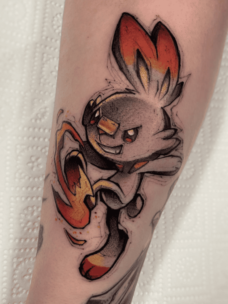 Galar Scorbunny Pokémon Tattoo