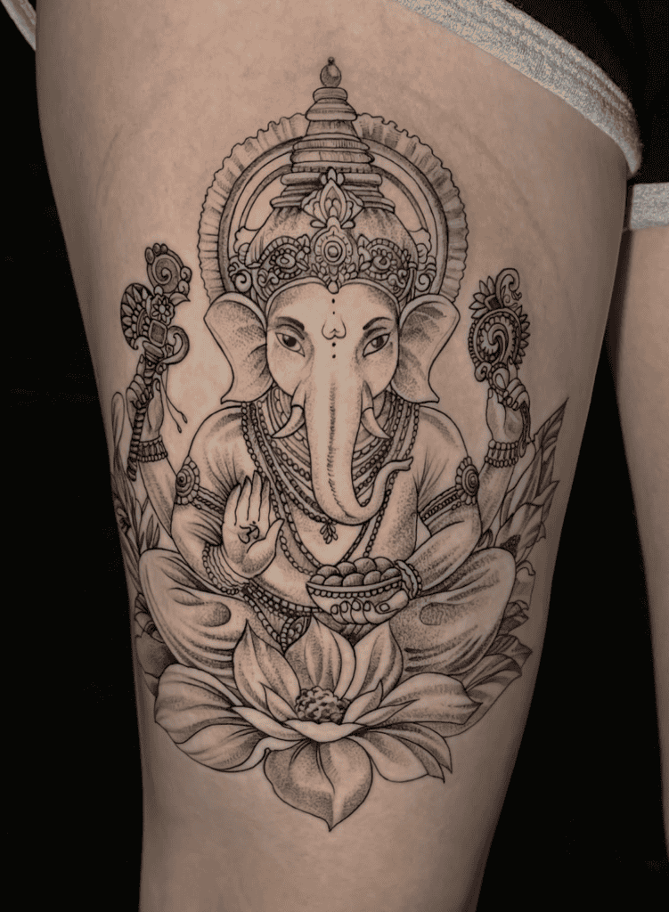 Ganesha Deity Hindu Mythology Tattoo