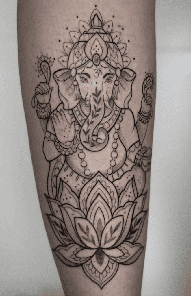 Ganesha Elephant Hindu Mythology Tattoo