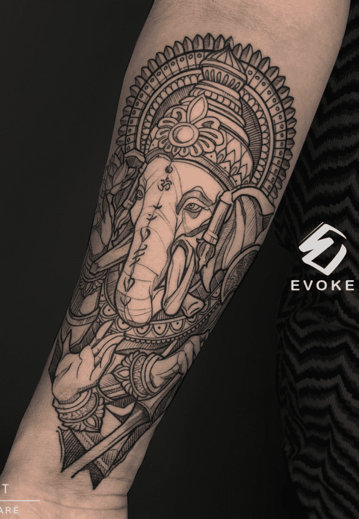 Ganesha God Hindu Mythology Tattoo
