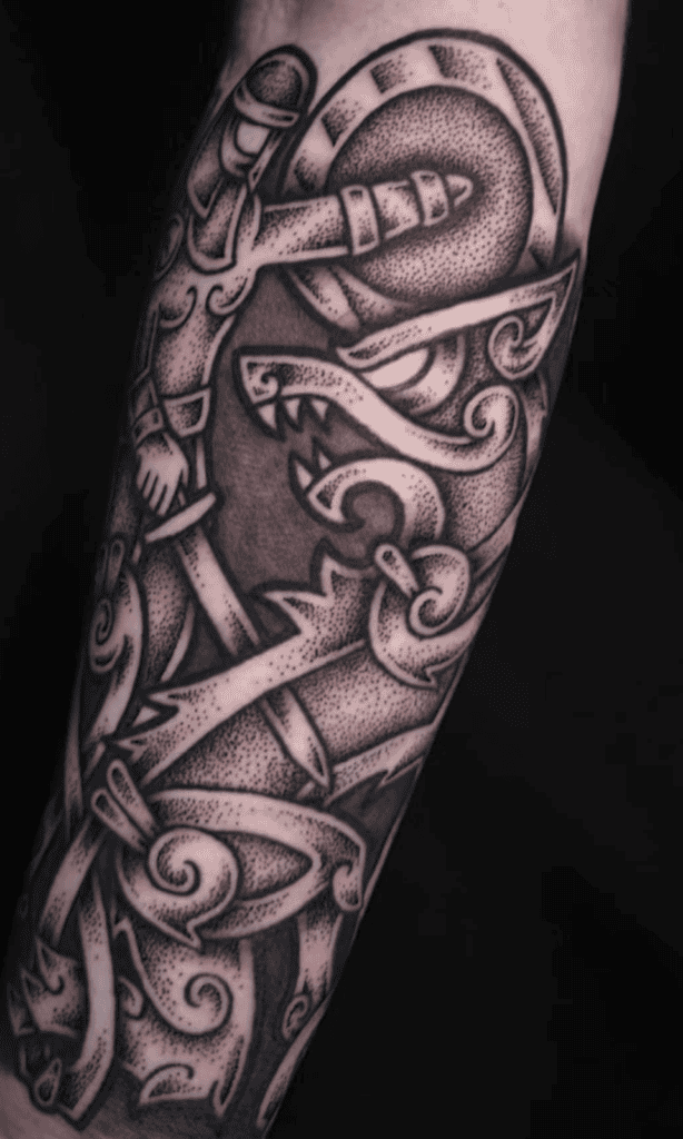 Garmr Tyr Norse Mythology Tattoo