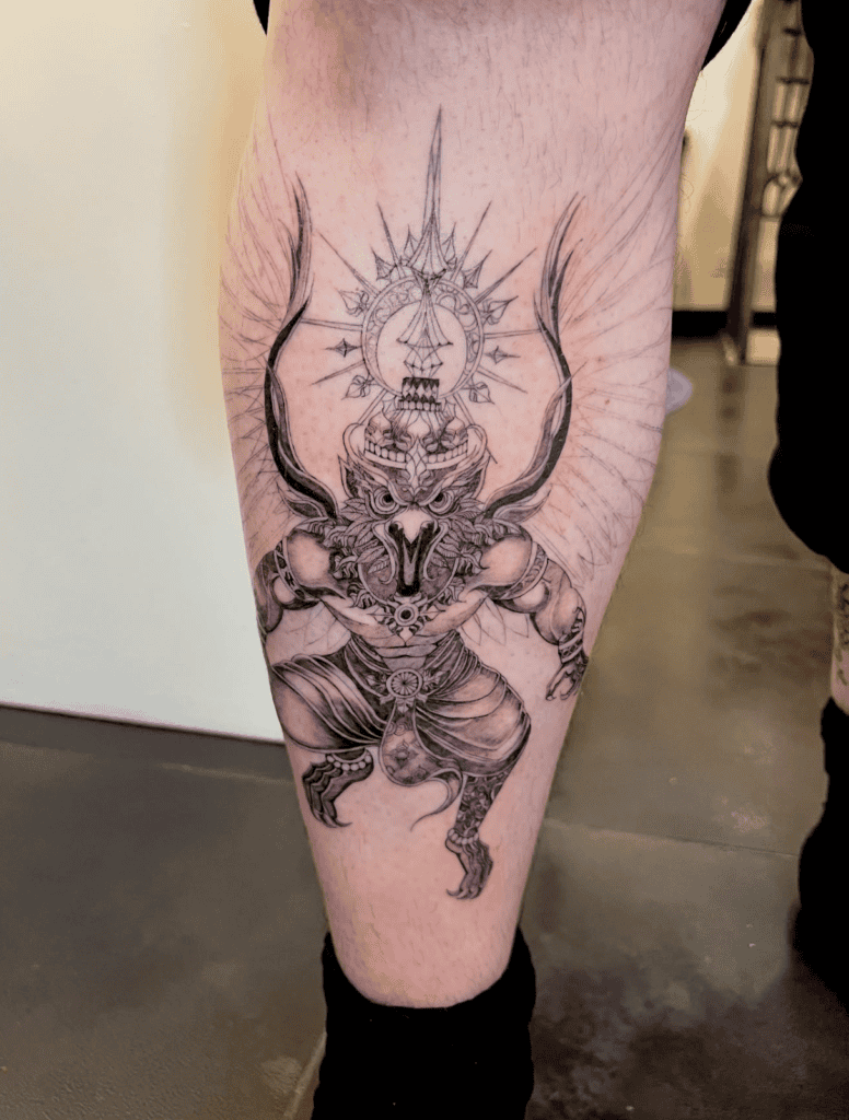 Garuda Scream Hindu Mythology Tattoo