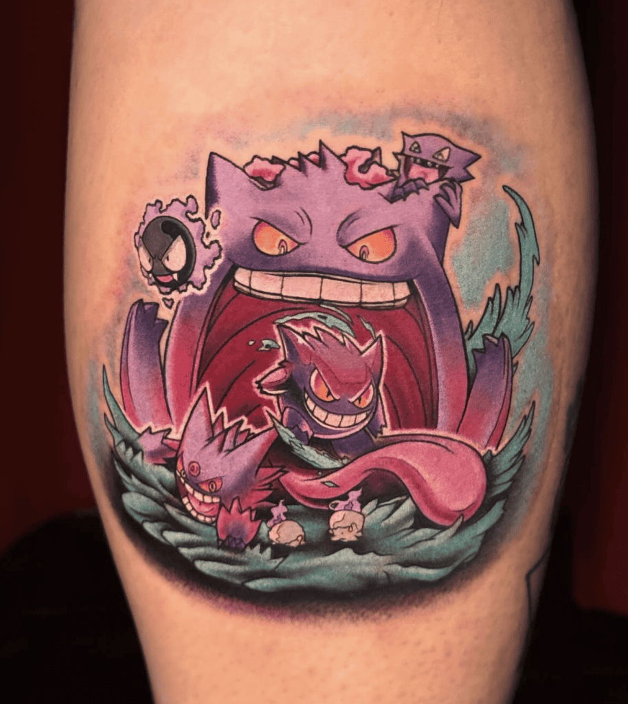 Gengar Familuy Gigantamax Pokémon Tattoo