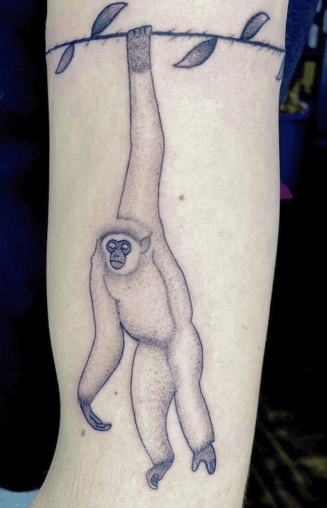 Gibbon Hang Ape Tattoo