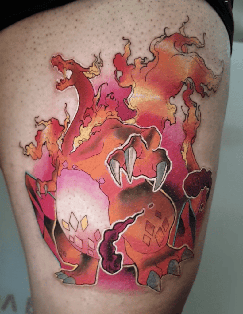 Gigantamax Charizard Pokémon Tattoo