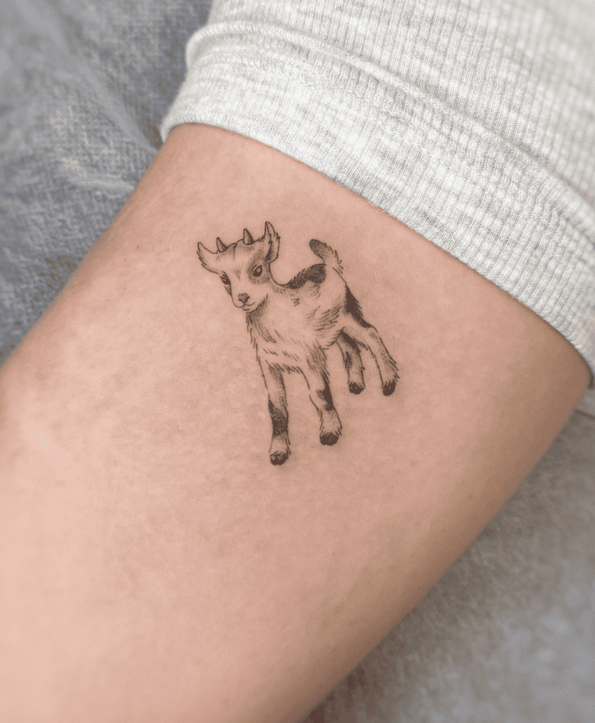 Goat Baby Lunar Zodiac Tattoo