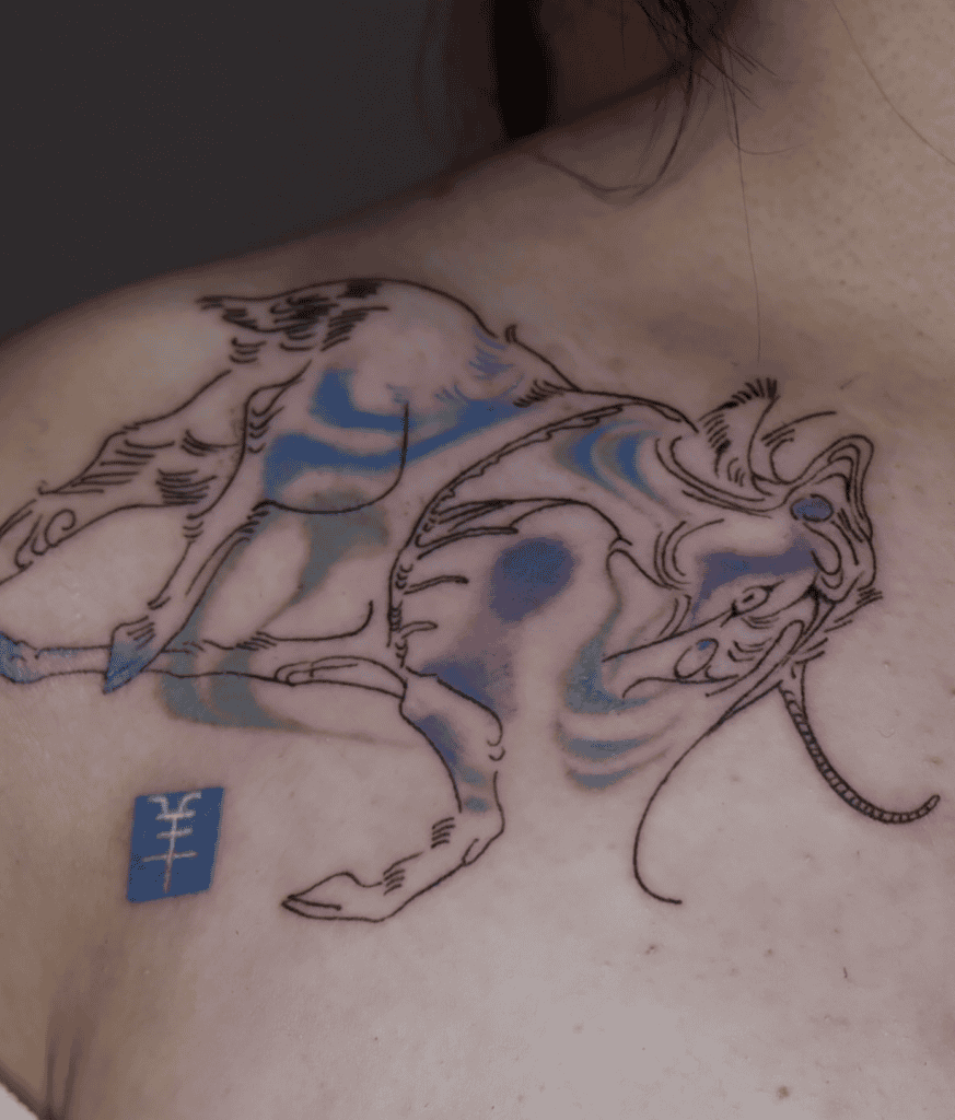 Goat Lunar Zodiac Tattoo