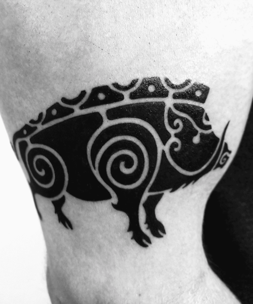 Gullinbursti Simple Norse Mythology Tattoo