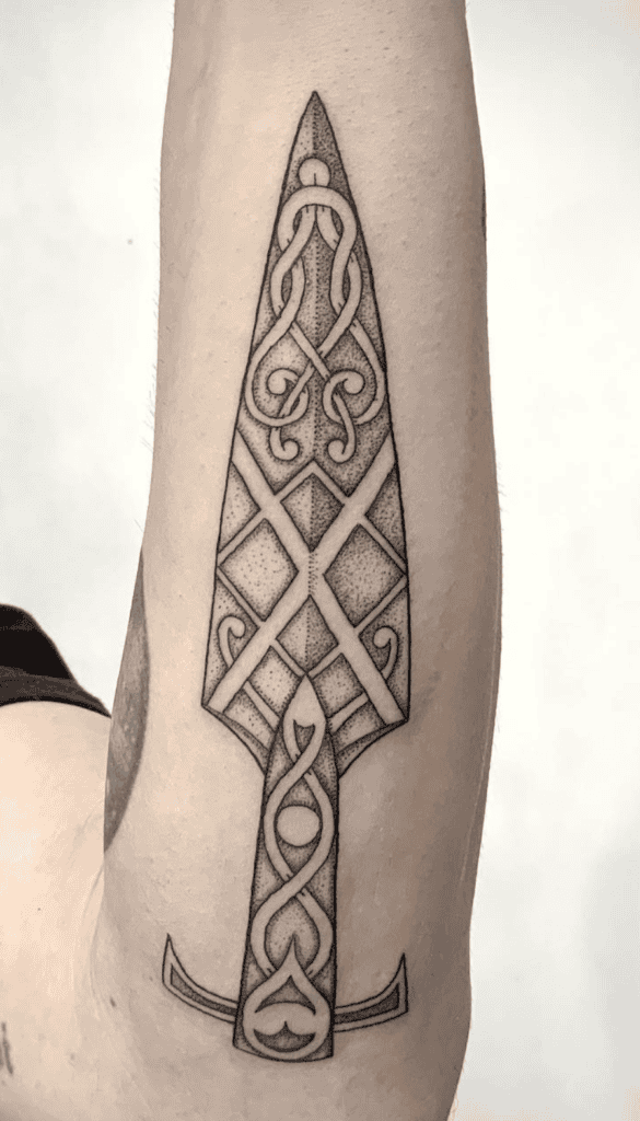 Gungnir Tip Norse Mythology Tattoo