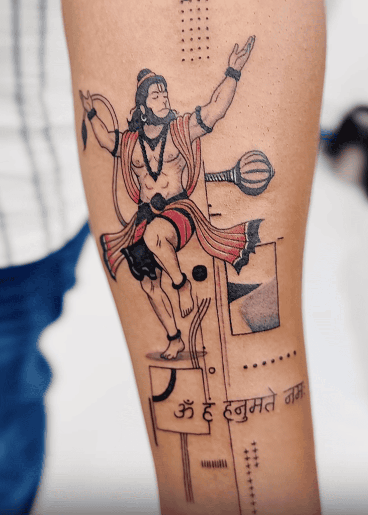 Hanuman Dance Hindu Mythology Tattoo