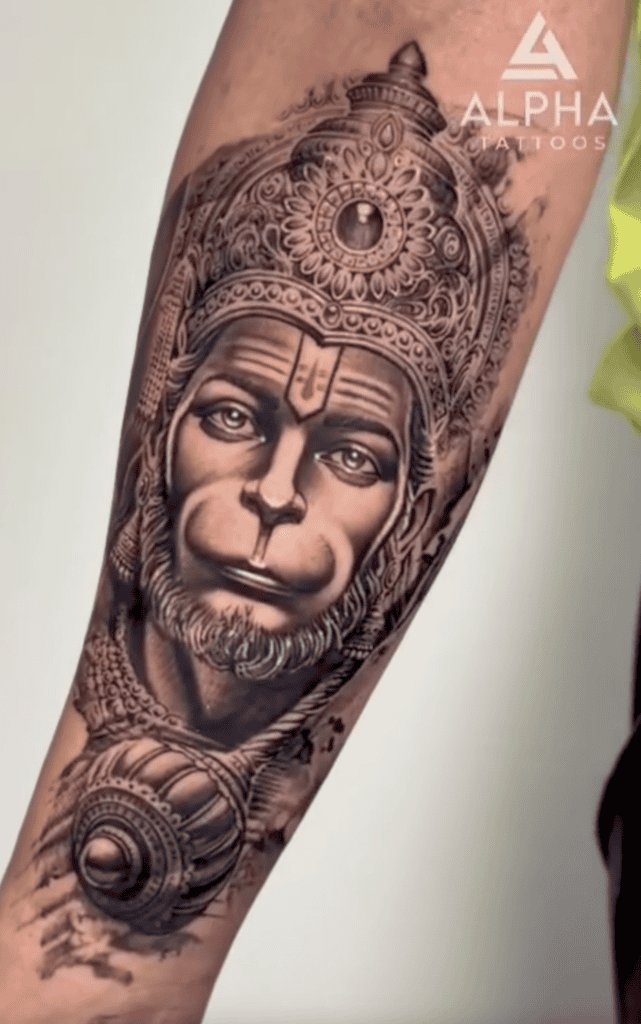 Hanuman Monkey Deity Hindu Mythology Tattoo