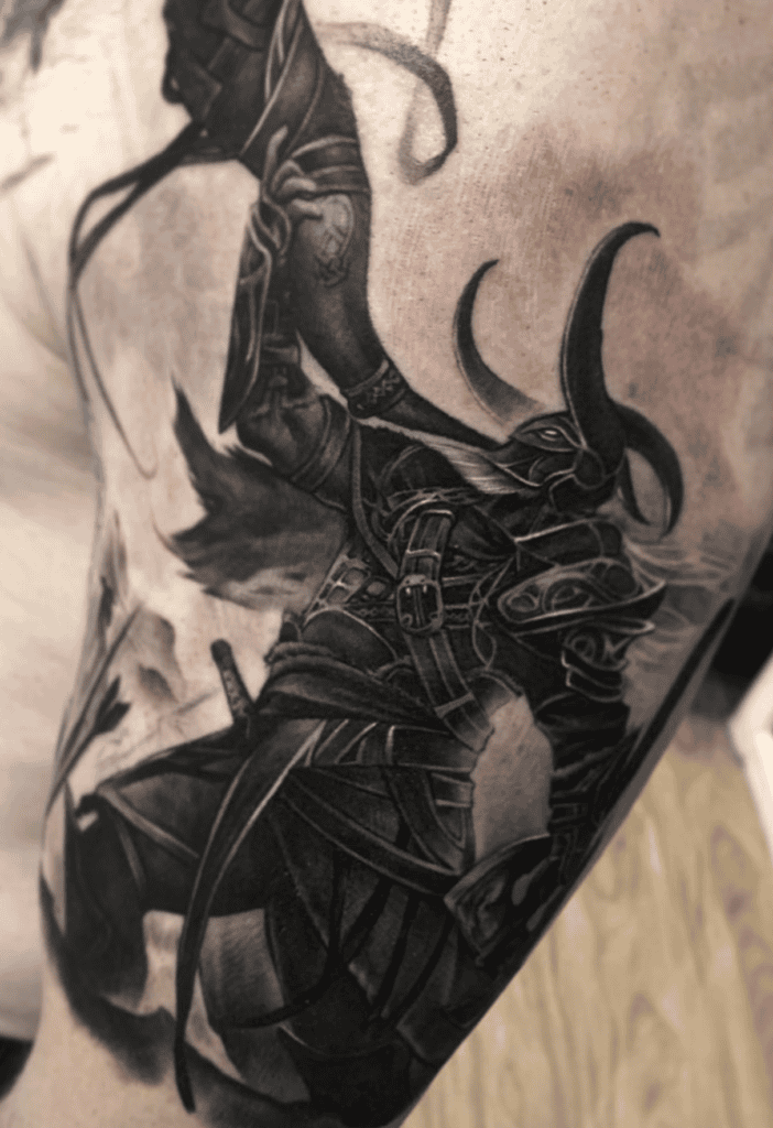 Heimdall Horn Norse Mythology Tattoo