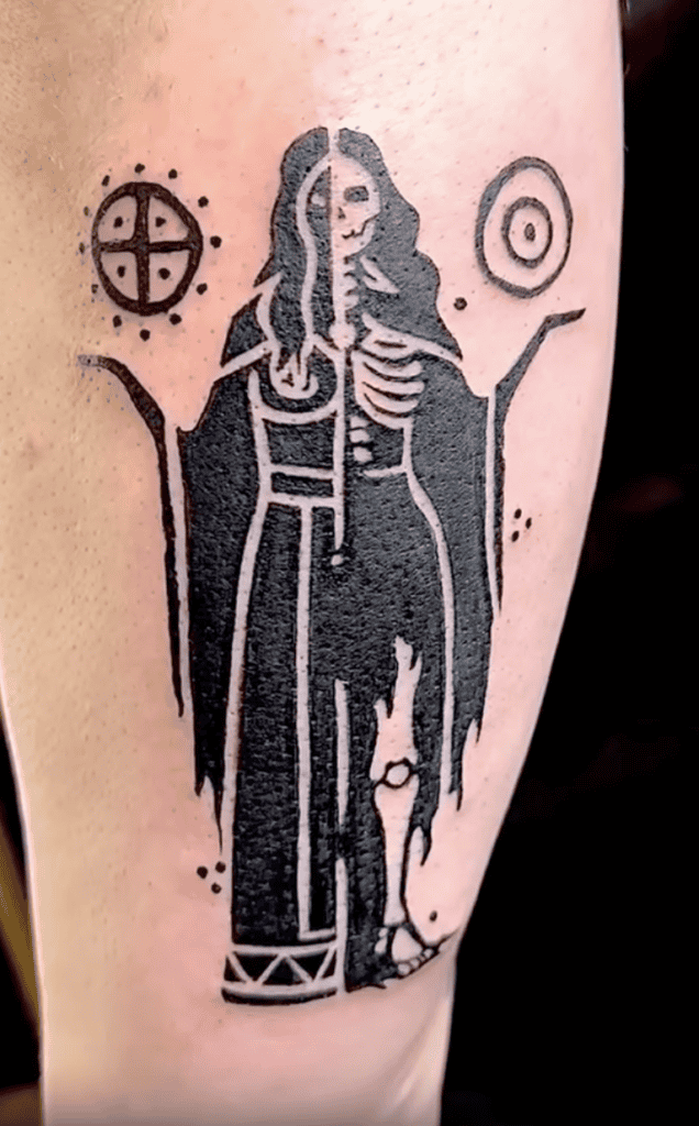 Hel Black Norse Mythology Tattoo