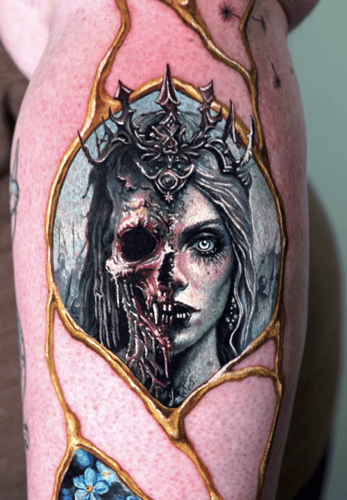 Hel Frame Norse Mythology Tattoo