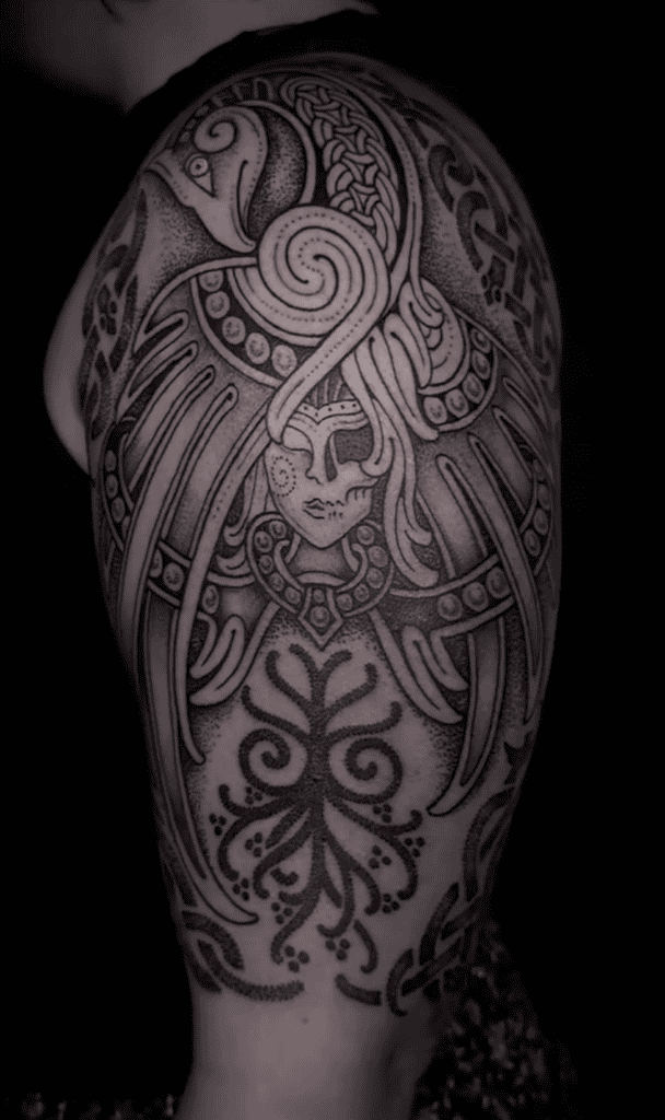 Hel God Norse Mythology Tattoo