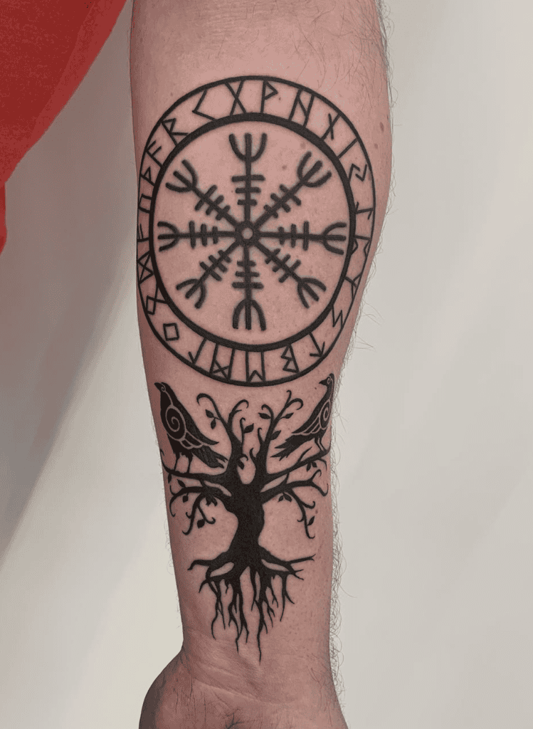 Helm of Awe Norse Mythology Tattoo