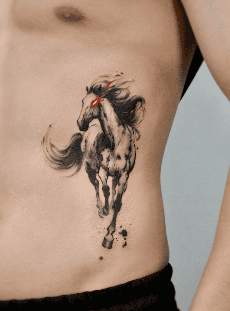 Horse Fierce Lunar Zodiac Tattoo