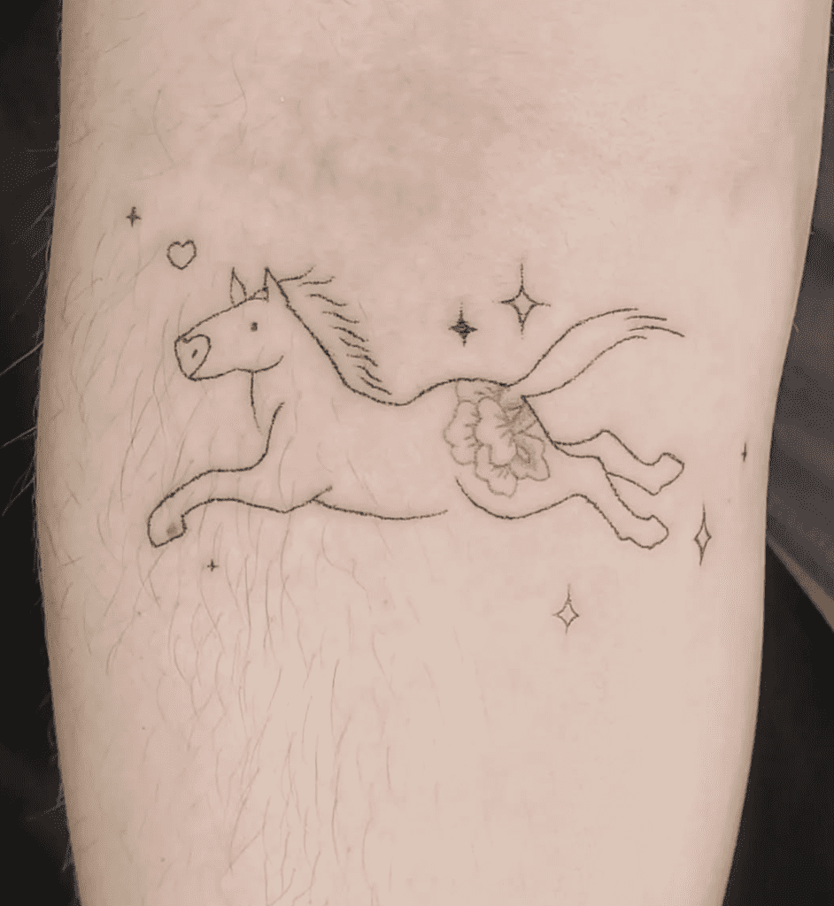 Horse Jump Lunar Zodiac Tattoo
