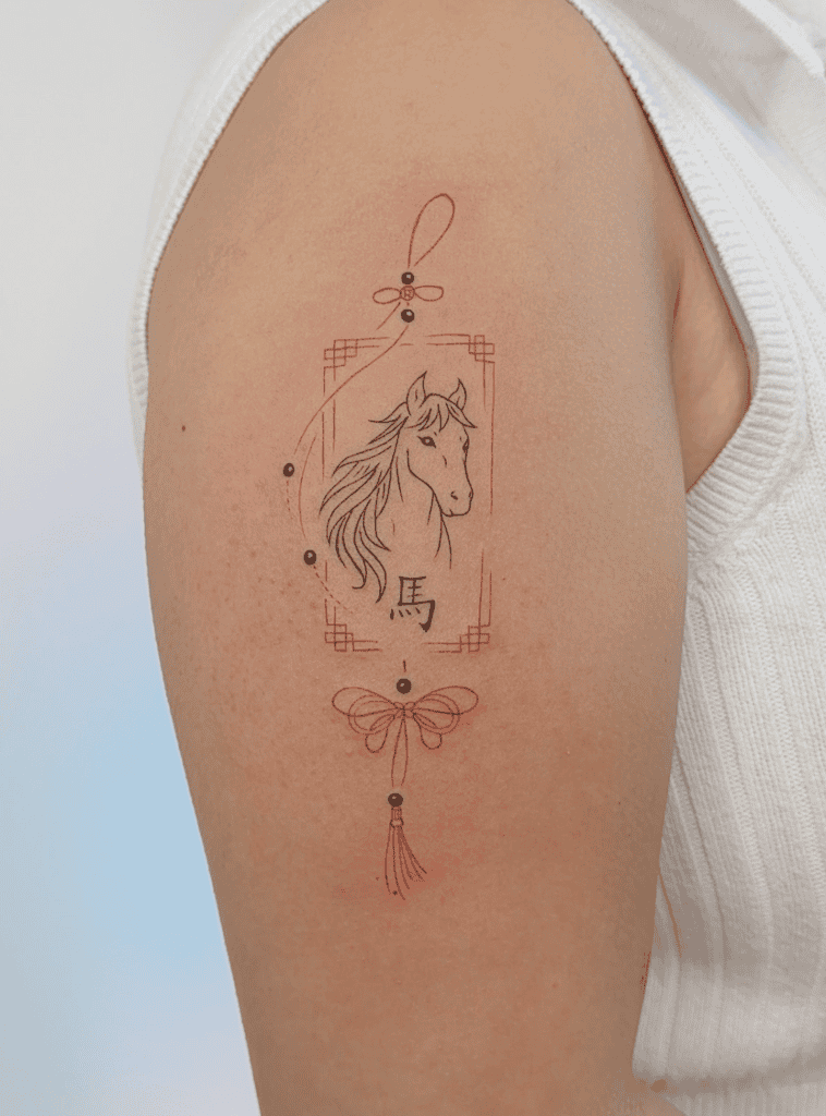 Horse Norigae Lunar Zodiac Tattoo