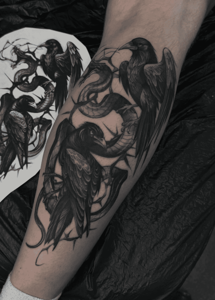 Huginn & Muninn Norse Mythology Tattoo