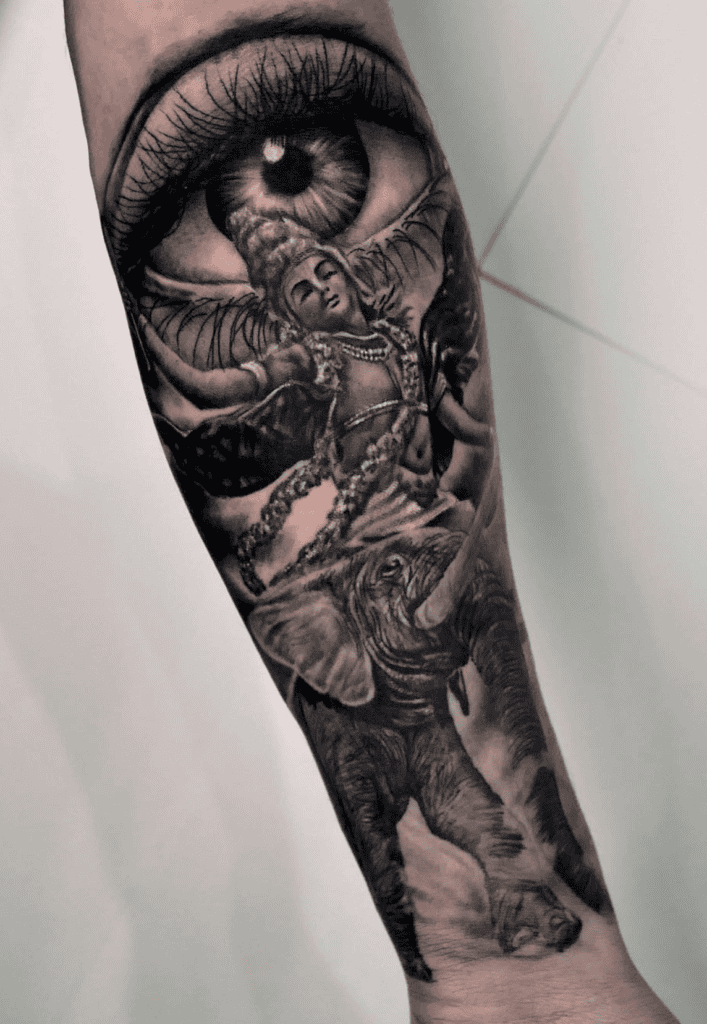 Indra Airvata Hindu Mythology Tattoo