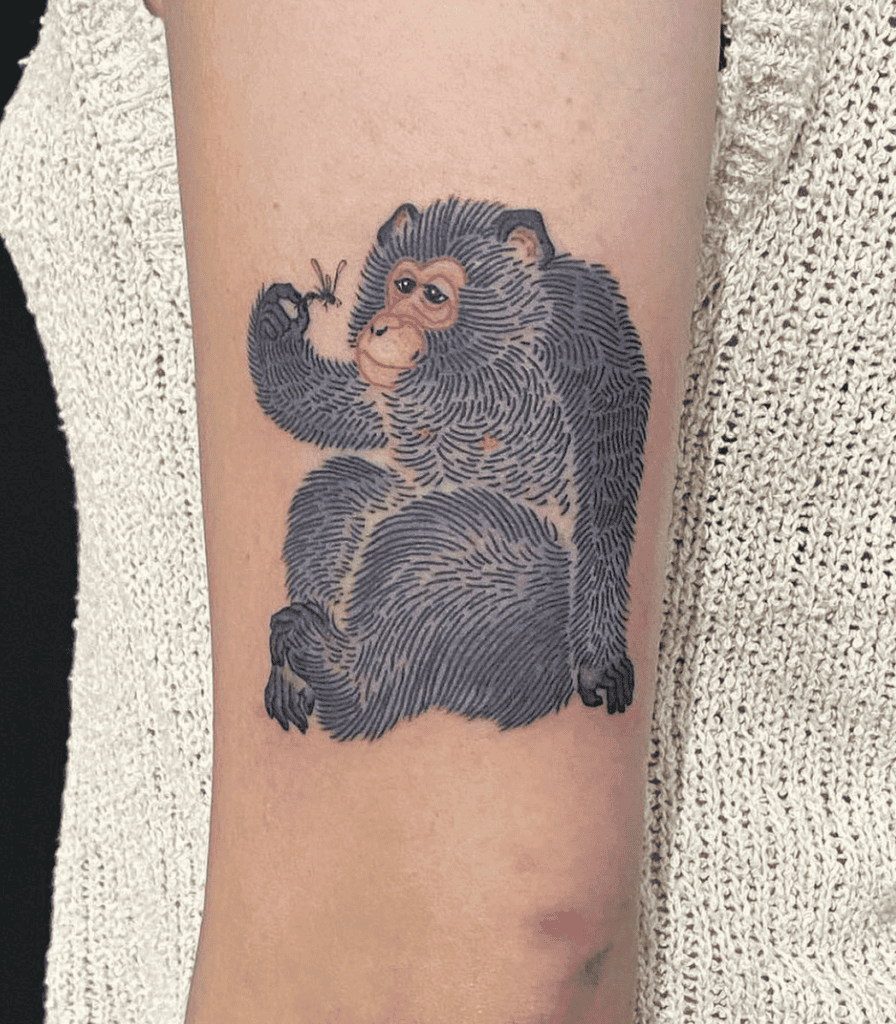 Japanese Macaque Fly Monkey Tattoo