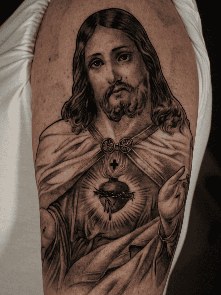Jesus Christ Sacred Heart Christian Mythology Tattoo