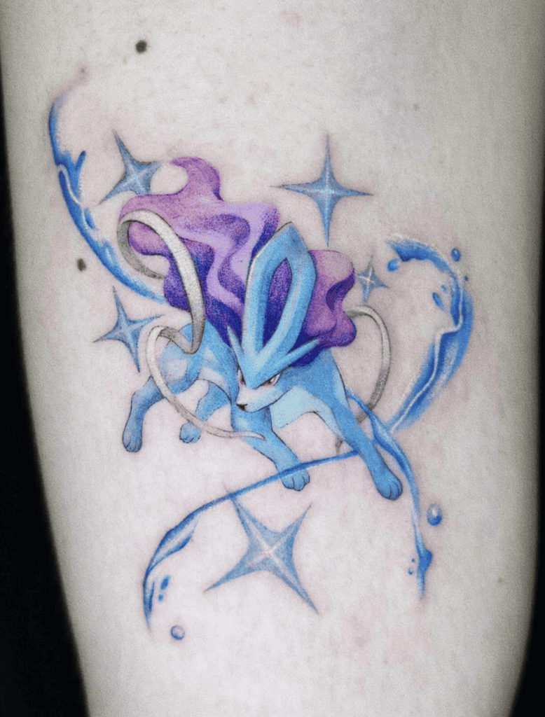 Johto Suicune Pokémon Tattoo