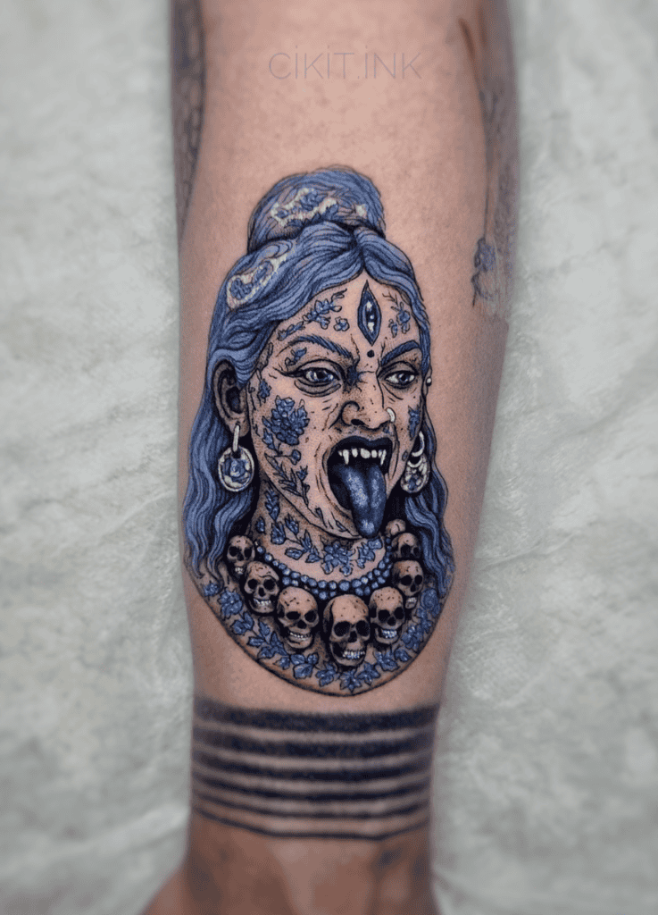 Kali Porcelain Hindu Mythology Tattoo