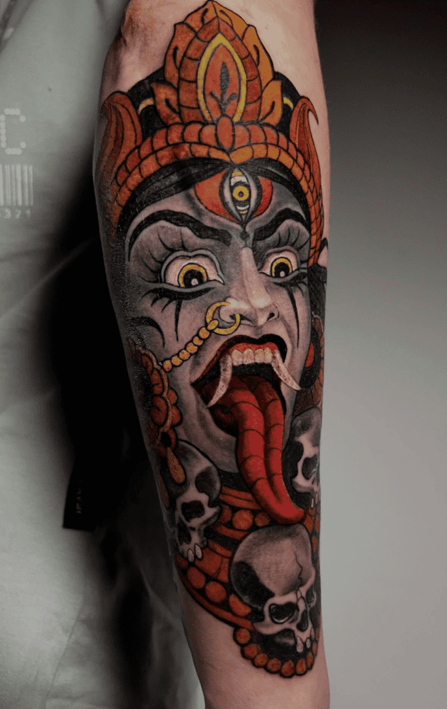 Kali Tounge Hindu Mythology Tattoo