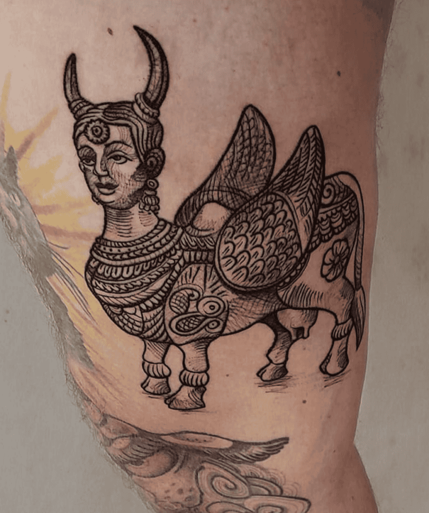 Kamadhenu Hindu Mythology Tattoo