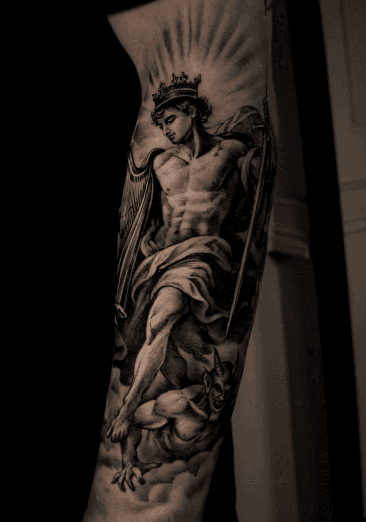 King David Demon Christian Mythology Tattoo