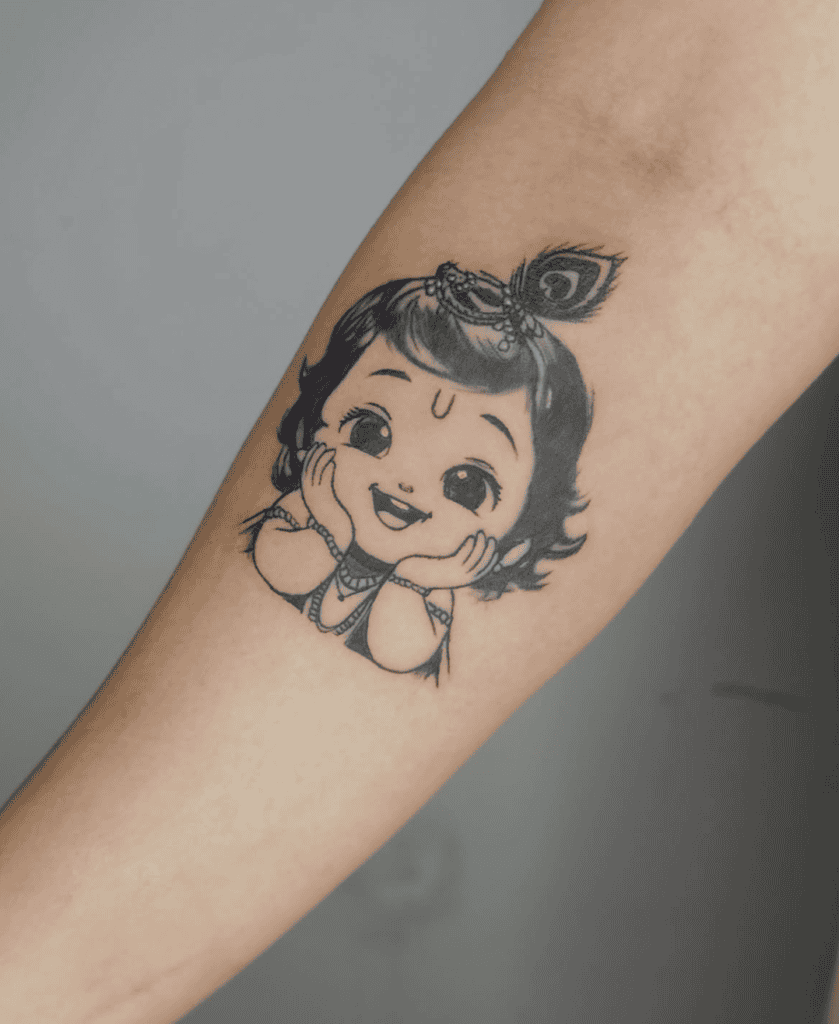 Krishna Baby Hindu Mythology Tattoo